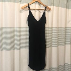 Ribbed, Black Slip Dress